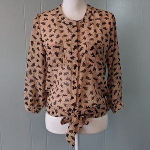 Charlotte Russe Cat Print Blouse